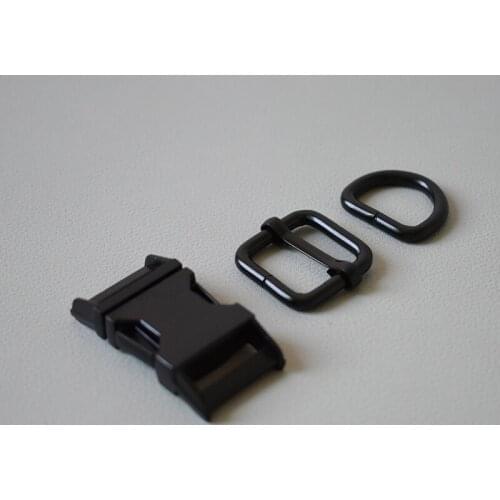 50 Suit 20mm (Metal Buckle+Adjust Buckle+D Ring/Set) Manufacturer Zinc Alloy Black High Quality Plated