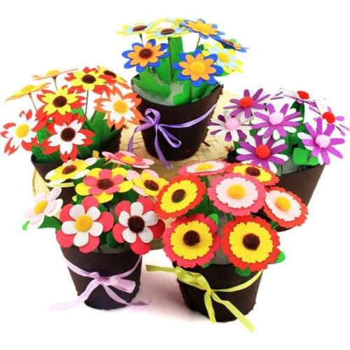 Flower Pot Crafts Toys for Children Kids DIY Potted Plant Kindergarten Learning Education Toys Montessori Teaching Aids Toy 2019