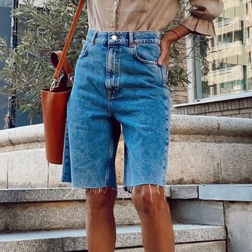 Denim Shorts Washed Sexy Female Summer High Waist Slim Denim Shorts Bermuda Plus Size Woman New Fashion Tassel Tight