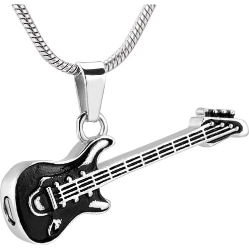 Electronic Guitar Cremation Jewelry For Ashes Pendant Stainless Steel Music Enthusiast Keepsake Memorial Urns Necklaces