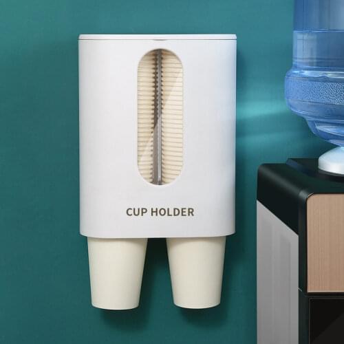 Hot Sale Paper Cups Dispenser Disposable Cup Holder Wall Mounted Automatic Cup Storage Rack Cups Container Dispenser Shelf Pull