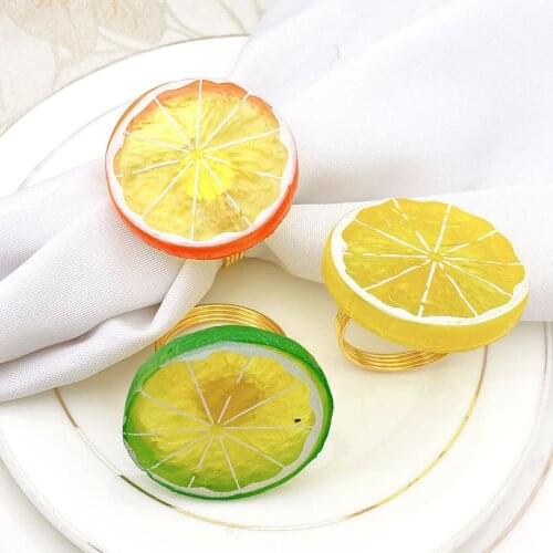 Imitation Lemon Slices Napkin Button Metal Buckle Fruit Napkin Buckle Small And Lovely Napkin Ring Decoration Buckle