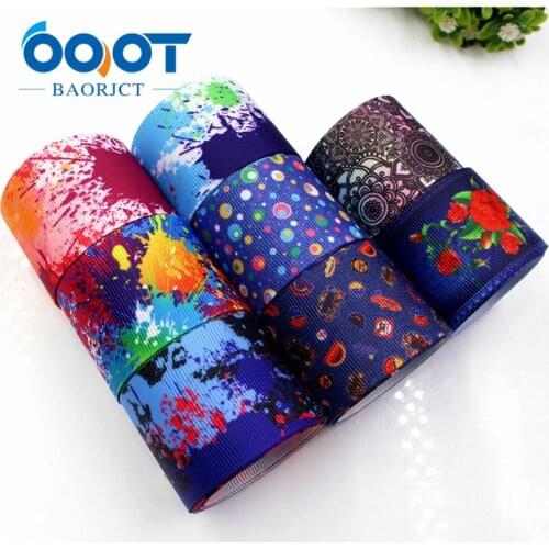 OOOT BAORJCT 177206 , 38MM flowers Printed grosgrain ribbon,garment accessories hair accessories , DIY Handmade gift wrapping