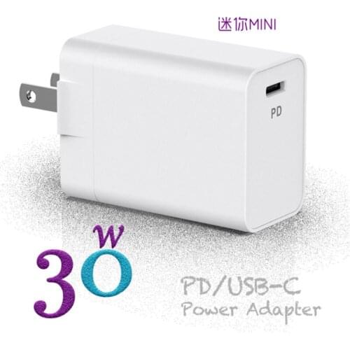 Mini 30W Single Port PD Charger UK/EU/US/AU Plug USB Type-C Quick phone charge For Samsung iPhone 11 X Xs Phone Power Adapter