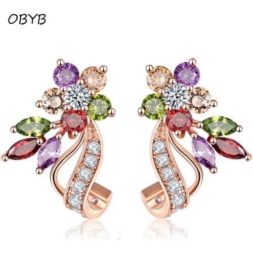 Fashion Crystal Stud Earrings Ladies Party Wedding Jewelry Ear High Quality Zircon Earrings for Women Fashion 2021 Trendy серьги