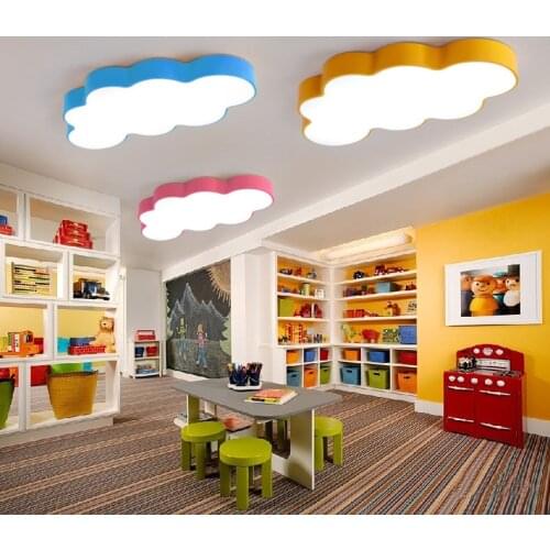 Cartoon Fairytale Lovely Clouds Led Ceiling Light Design Colors Iron Acrylic for Kids Childrens room kindergarten lamps
