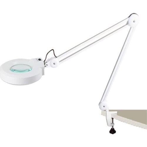 36 LED "Clamp Mount" Table Lamp With 5X Glass Magnifier Lens