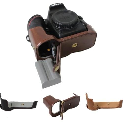 New Pu Leather Camera Case Bag For Nikon D7500 Half Body Camera Bag Bottom Cover