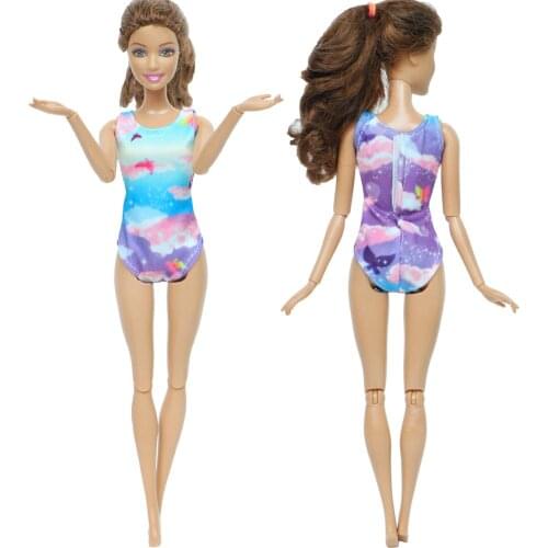 One Pcs Doll Swimsuit Summer Beach Wear Colourful Bikini Clothes for Barbie Doll Accessories Baby Girl Kids DIY House Toy