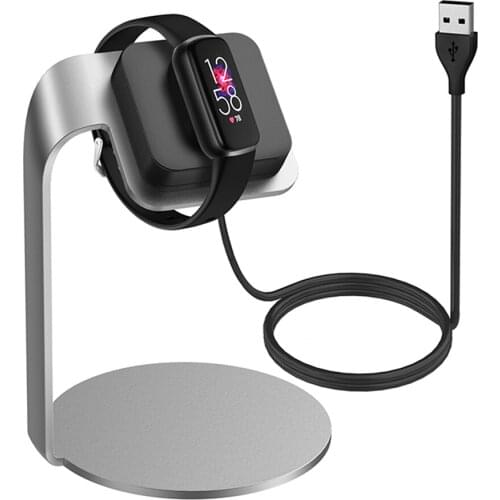 Charging Stand USB Charging Cable for Fitbit Luxe Watch Changing Dock Portable Aluminum Alloy Holder Cradle