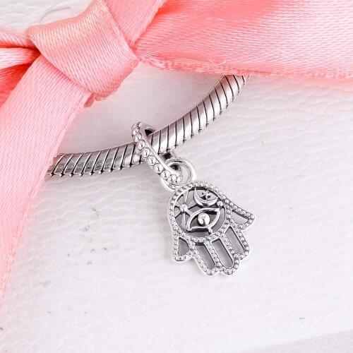 2020 Hamsa Hand Pendant Charms 100% Authentic 925 Sterling Silver Charm Beads Fit Original Bracelets Bangles DIY Make Wholesale