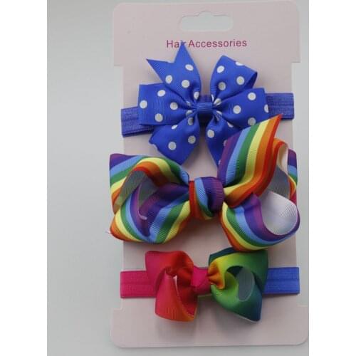 2019 3pcs/lot flowers Bowknot hair bow children kids girls headband cute hair band Set Card hair Accessories headwear