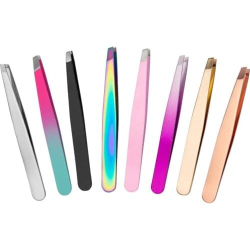 9.6 cm Professional Stainless Steel Anti-static Tweezers for Eyebrows Great Precision for Facial Splinter Ingrown Hair Removal