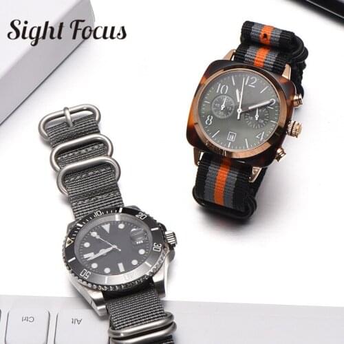 18 20 22 24mm Nylon Watch Straps for Nylon NATO Army Sport Watch Bands Stainless Buckle Bracelets Watchbands Replacement Strap