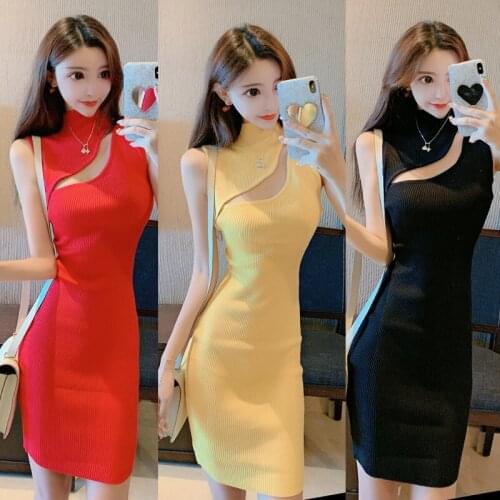 Make new anchor chest hollow out joker vest dress knitting bag hip dress