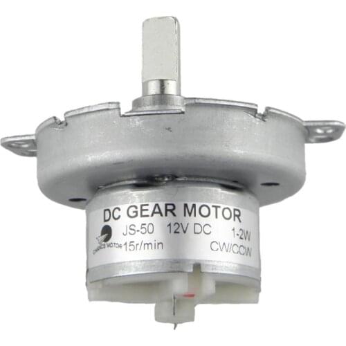 Synchronous Motor Reduced DC Motor JS-50 DC 12V 15RPM D-Shaft DC Gear Electric Motor