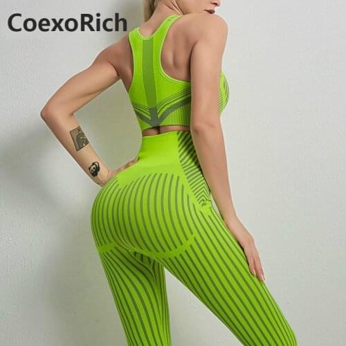 Sport Set Tracksuit Women Fitness Gym Clothing Seamless Yoga Suit Workout Bra Crop Tank Top Running Tights Leggings Sportswear