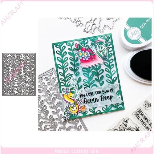 Grass Hollow Frame Metal Cutting Dies for DIY Scrapbooking Photo Album Decorative Embossing Paper Card Crafts Die 2021