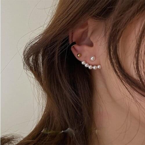 Korean Fashion Pearl Stud Earrings Temperament Elegant Style Earrings For Women Girls Party Wedding Fashion Jewelry