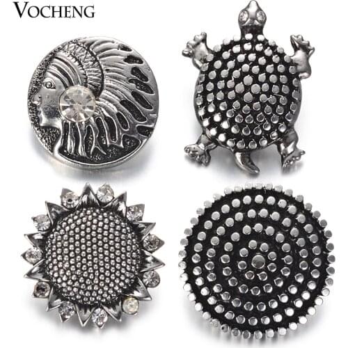 Vintage Vocheng Ginger Snaps 18mm Rhinestone Turtle Snaps Button Hot Sale Metal Snaps for Diy Bracelet VN-2018