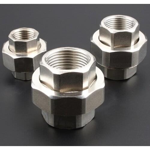 1/8" 1/4" 3/8" 1/2" 3/4" 1" 1-1/4" 1-1/2" Female Thread SS 304 Stainless Steel Live Joint Coupling Union Connector Pipe Fitting