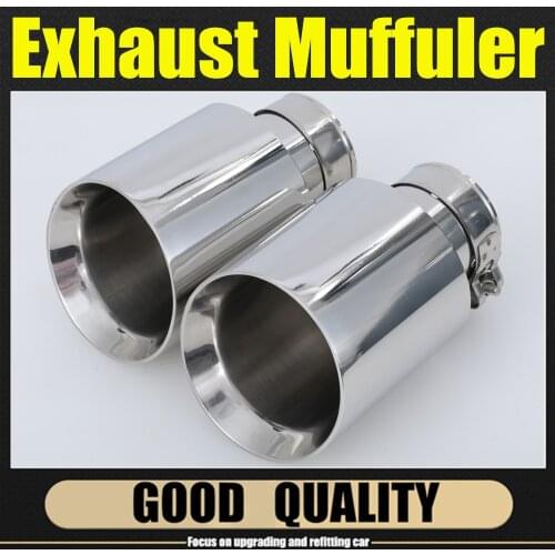 1 Pcs: Universal Car Auto Exhaust Muffler Tip Stainless Steel Pipe Chrome Trim Modified Car Rear Tail Throat Liner Accessories