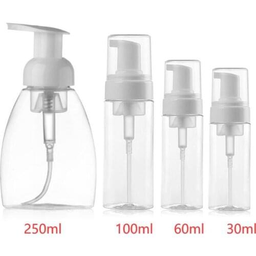 10pcs 30/60/100/250ml Bottle Refillable Foaming Soap Dispenser Soap Foam Pump Bottle Travel Plastic Lotion Liquid Empty Bottle