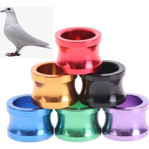 10Pcs Pet Bird Rings 8mm Aluminium Birds Rings Pigeon Leg Bands Outdoor Flying Training Identification Foot Rings 6colors