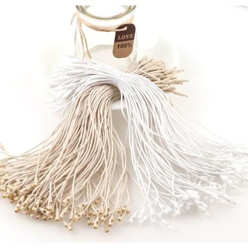 200mm Long 100 Pieces Wax Line Medium Bullet Plastic Hanging Grain Tag Rope Cards Hanging Tablet Garment Bag Clothes Accessories