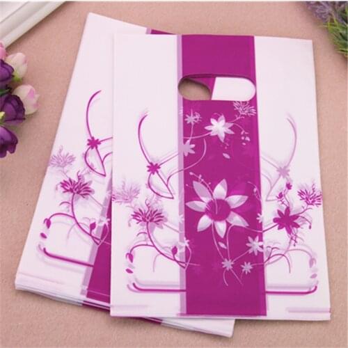 2017 New Style Wholesale 100pcs/lot 15*20cm Favor New Year Candy Packing Luxury Present Gift Packaing Bags With Flower