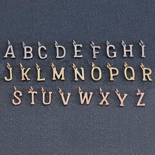 26pcs/lot Initials Alphabets Pendants From A to Z Copper Letter Whole 26 Letters Charm DIY Jewelry Wholesale