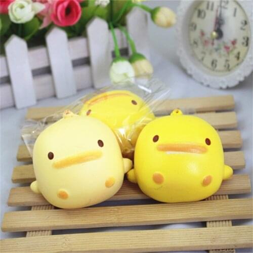 3# Figet Toys Antiestres Squishy Cute Yellow Balle Anti Stress Duck Bread Phone Straps Slow Rising Bun Charms Gifts Squeeze Toys