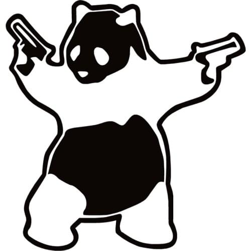 40717# Die-Cut Vinyl Decal Shooting Panda Car Sticker Waterproof Auto Decors on Car Body Bumper Rear Window