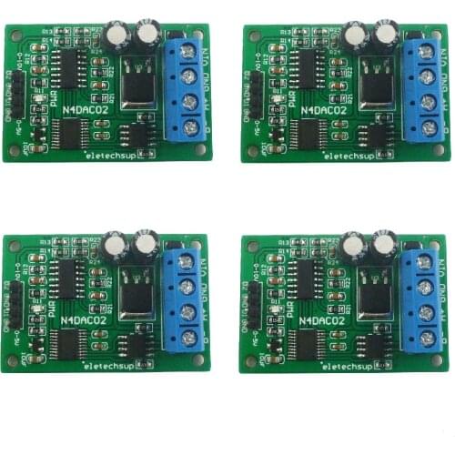 4x N4DAC02 12V 24V 2CH 0-5V 0-10V PWM to Voltage Analog Converter DAC Module RS485 Modbus RTU 03 06