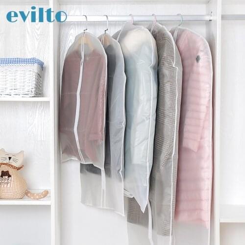 5pcs Clothes Dust Cover Cabinets Clothes Hanging Garment Storage Bags Dustproof Pouch Case Organizer Wardrobe Hanging Clothing