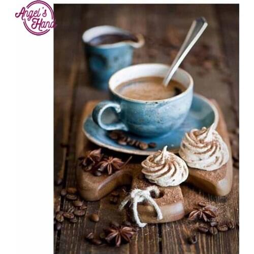 5D DIY Diamond Painting Cross Stitch Diamond Embroidery Coffee Pattern Full Drill Rhinestone Mosaic Wall Decoration Gift