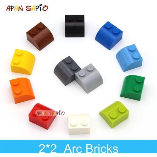 70pcs DIY Building Blocks Thick Figures Bricks Arc 1x2 12Color Educational Creative Size Compatible With lego Toys for Children
