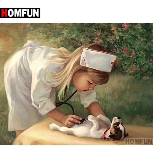HOMFUN Full Square/Round Drill 5D DIY Diamond Painting "Baby doctor" 3D Diamond Embroidery Cross Stitch Home Decor A18757