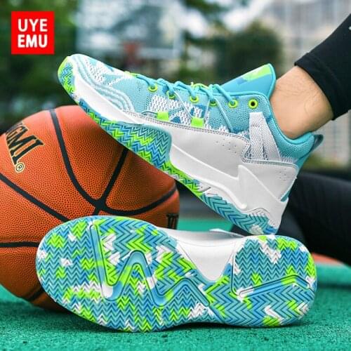 UYEEMU Basketball Shoes For Men And Women 2021 New Mesh Breathable Sports Shock Absorption High-Top Non-Slip Sneakers Size 36-45
