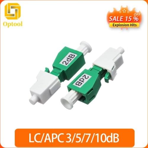 Free shipping 10pcs LC/APC fiber attenuator female to male plug type 3 5 7 10 dB FTTH Fiber Optic Attenuator