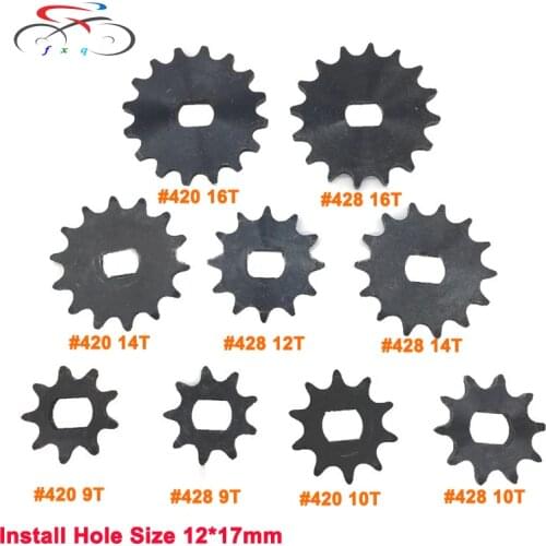 9T 10T 12T 14T 16T 420 428 Electric Tricycle Ebike Sprocket for Chain Drive Bicycle Motorcycle Gear DC Motor BM1418ZXF Pinion