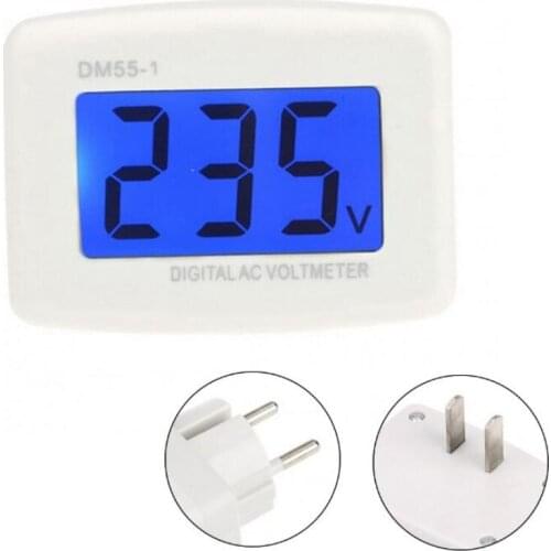 LCD Display Digital AC Voltage Meter Tester Voltmeter 110/220V Switch EU/US Plug Volt Power Monitor