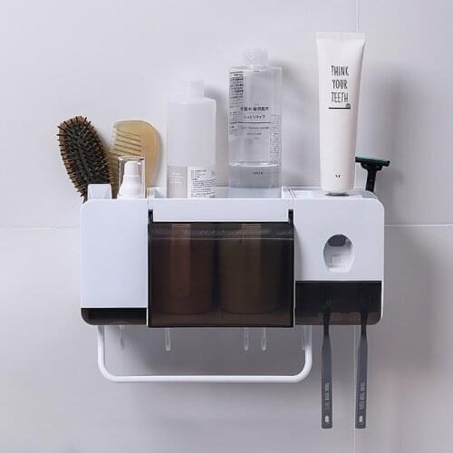 ONEUP Toothbrush Holder With Free Cups Toothpaste Squeezer Bathroom Accessories Sets