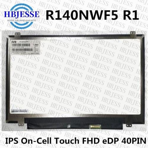 For IVO 14.0" LCD Touch screen R140NWF5 R1 Matte For Lenovo On-Cell Touch FHD 1920X1080 panel Replacement
