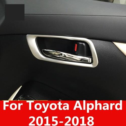 For Toyota Alphard 2015-2018 Car Styling Inner Door Handle Cover Door Bowl Frame Trim Sticker Accessories Interior Accessories