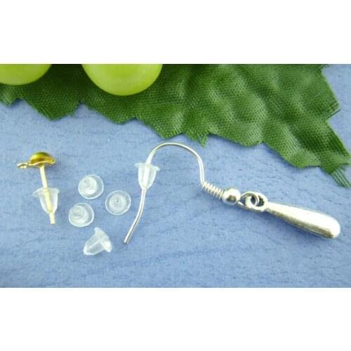DoreenBeads 500PCs Clear Rubber Back Earring Stoppers 5*5mm