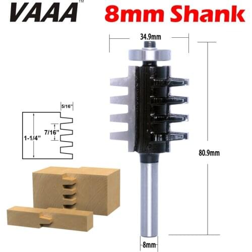 1PC 1/4" 8mm Shank Reversible Finger Glue Joint Router Bit Bearing Finger Joint for DIY Door Table Cabinet Shelve Furniture
