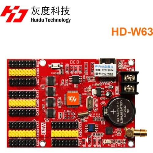 HD-W63 Huidu Wireless Wifi + Usb Driver Led Controller , Wifi Single Color Led Control Card For Led Message Sign app control
