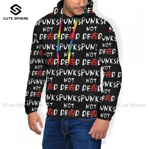 Punk Rock Hoodies Polyester Loose Pullover Hoodie Long Sleeve Casual Winter Hoodie Oversize Men
