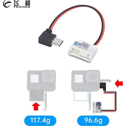 FEICHAO Type C to Balance head Charging Cable for GoPro Hero 6/7/8 Action Camera for FPV Racing Drone Part